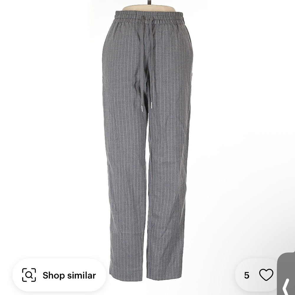 H&M Women's Gray Striped Cropped Pants
